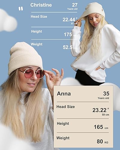 Miniatura 6 de FURTALK Gorros de punto para mujeres y hombres, sombreros de invierno para mujer, gorros de punto con puños, gorro de esquí cálido