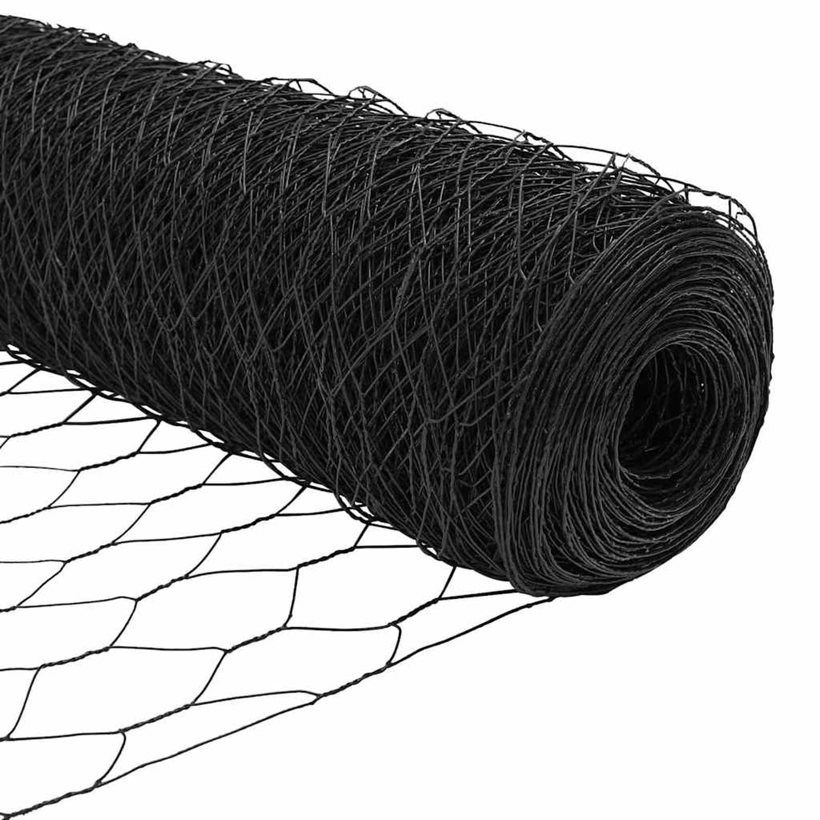 Gecheer Sechseckdrahtzaun Set, PVC-beschichteter Stahl mit 26 Pfosten und Spannern, Maschenweite 36x54-68mm, 50x1,2m for Garten Terrasse Hof Einfriedung
