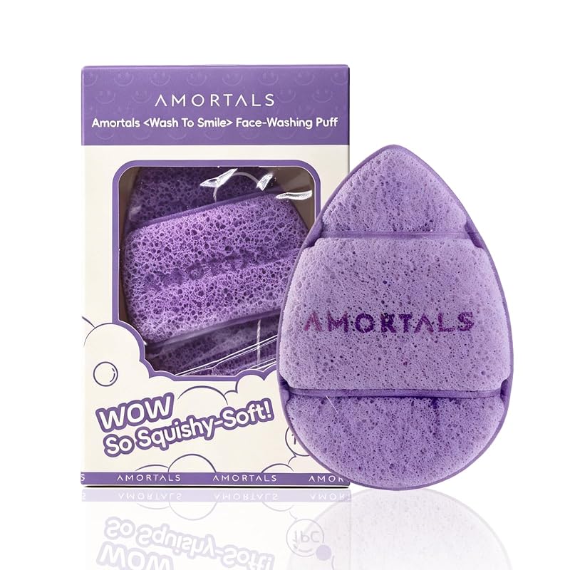 Esponja facial reutilizável de poliuretano hidrofílico AMORTALS, formato de gota, pacote com 1