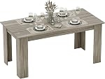 HOMCOM 63" Dining Table for 4-6 People, Modern Rectangular Kitchen Table with Wood Effect for Dining Room, Living Room, Grey