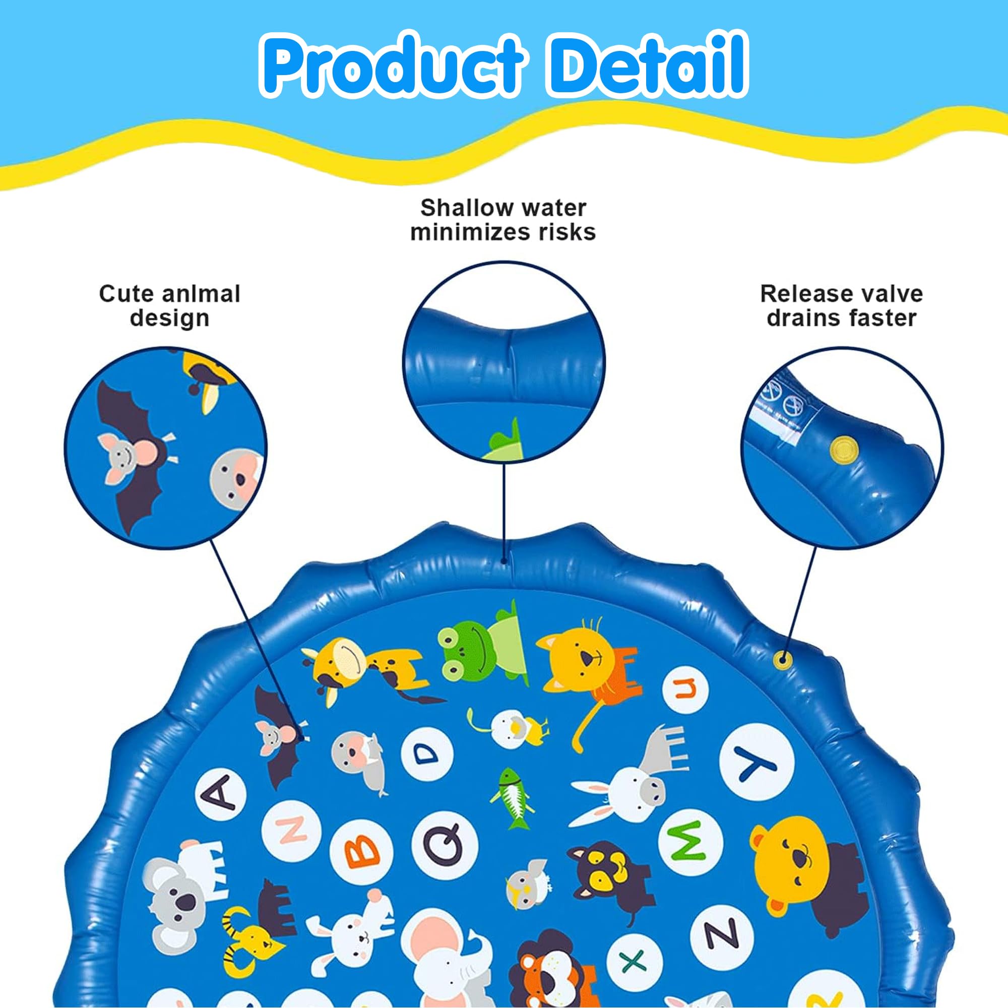 Kidology Splash Pad - Large Water Sprinkler for Kids -5