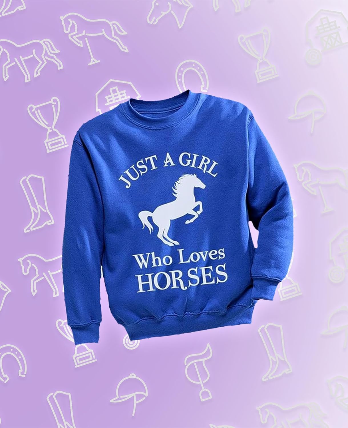 Tstars Horse Sweatshirt for Girls - Just a Girl Who Loves Horses Equestrian Gift for Kids Who Love Riding