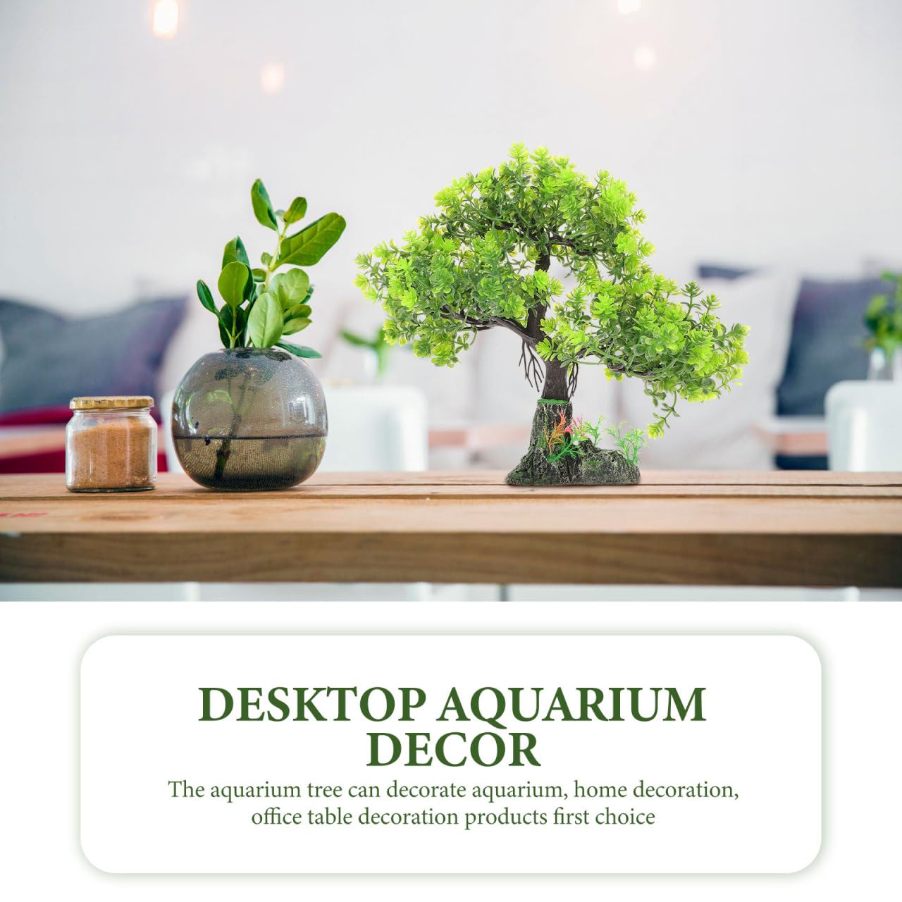 POPETPOP Plante aquatique artificielle en plastique pour aquarium, bonsaï, décoration pour aquarium, terrarium, paysage, vert
