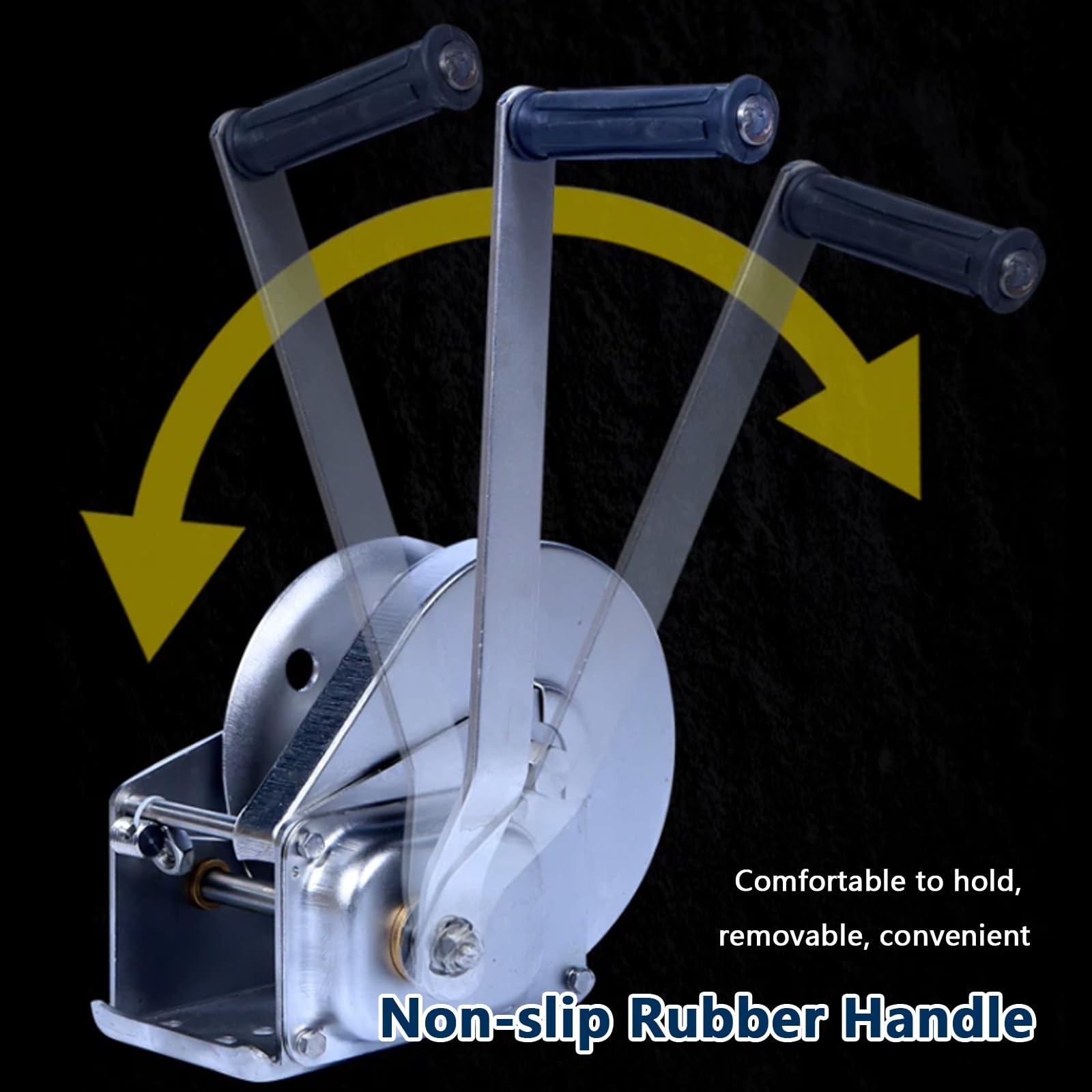 Handwinde aus Edelstahl 304, Selbstsichernde Handseilwinde, Kompakte Kurbelwinden für Kleine Boote, zum Heben und Abschleppen von Anhängern(1200LB,Single Winch)