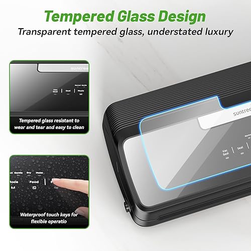 Miniatura 5 de Máquina selladora al vacío, 90 Kpa 7 en 1 sellador al vacío para alimentos secohúmedosuave con cortador y almacenamiento integrados, máquina