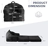 MAXYOYO Canapé-Lit Pliant, Tissu Confortable en Fausse Fourrure, Canapé Convertible avec Poignée, Fauteuil Poire Simple pour Adultes, Fauteuil-Lit pour Salon et Chambre - 2