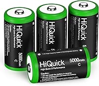 Vista 1 de HiQuick C Baterías recargables 5000mAh - 1.2V Ni-MH alta capacidad C tamaño baterías (paquete de 4)