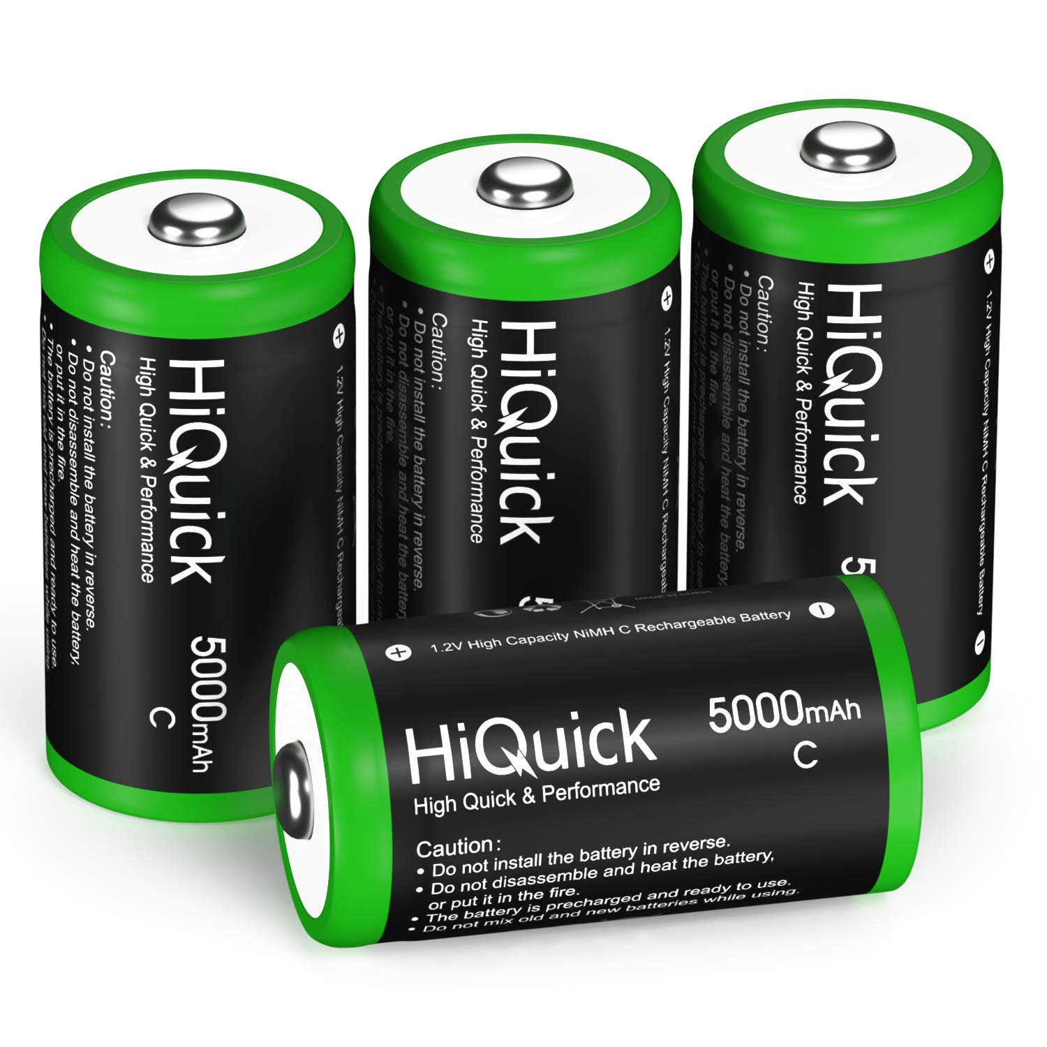 HiQuick Rechargeable NiMH Battery, 5,000 mAh, AA Battery, High Capacity