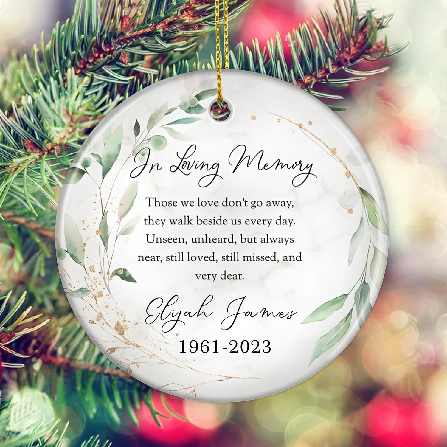 Jocidea Personalized Memorial Christmas Ornament, Custom in