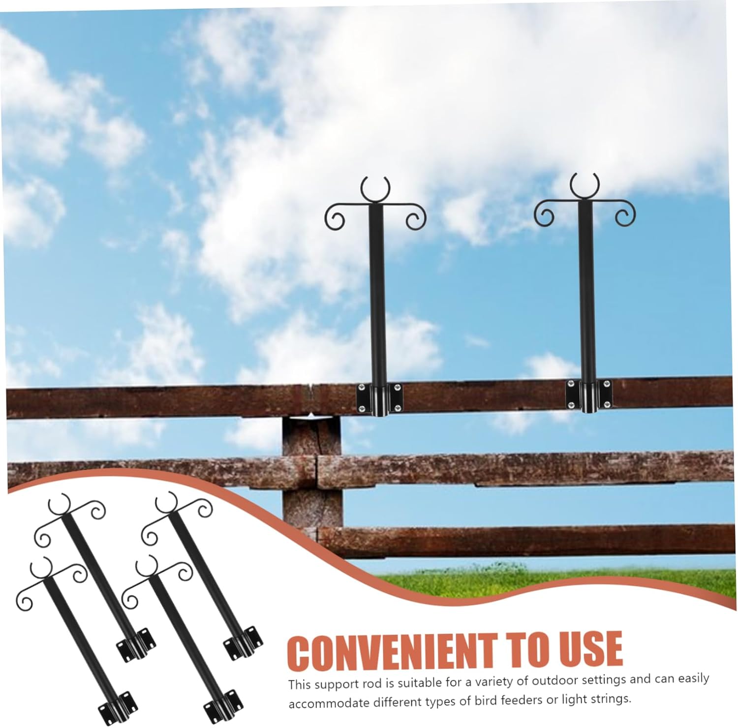 YARNOW 1Set Outdoor Lighting Pole Support Rod Heavy Duty Hanger for String Lights Bird Feeders Durable Resistant Outdoor Lamp Post for Patios Gardens and Decks