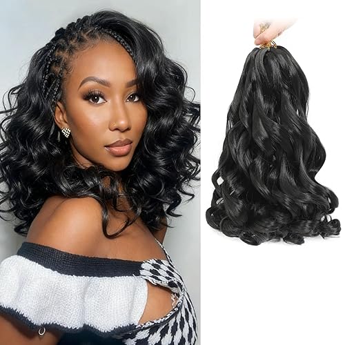French Curl Braiding Hair 12 Inch Natural Black Curly Braiding