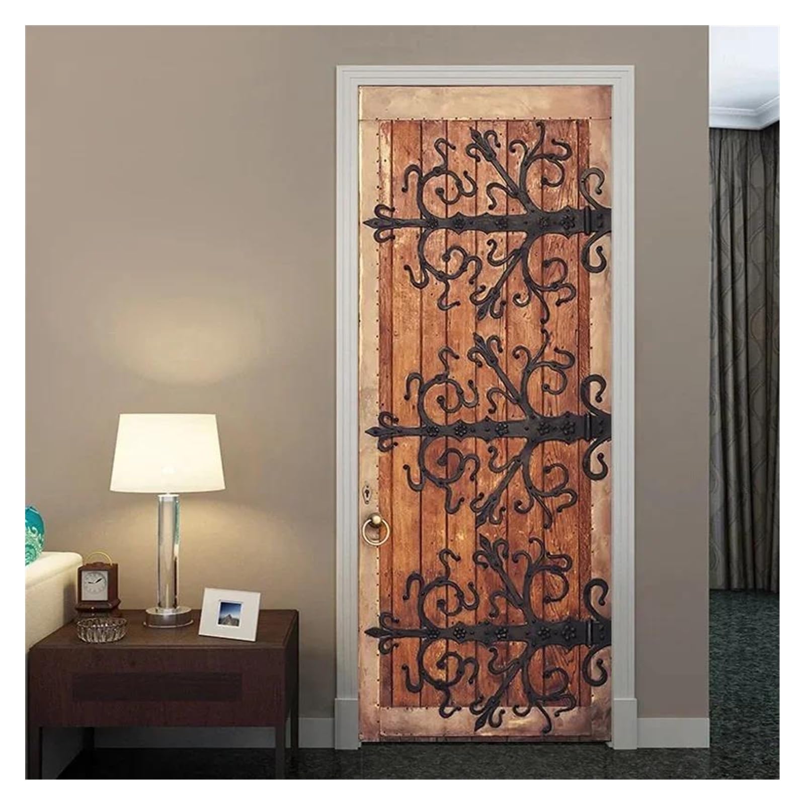 Autocollants d'art mural 3d vintage premium pour habillage de porte