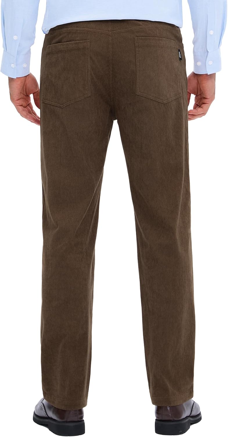PLEPAN Men's Corduroy Pants Classic Casual Pants Elastic Waist Straight Leg Loose Fit Streetwear Commuting with 5 Pockets - Image 2