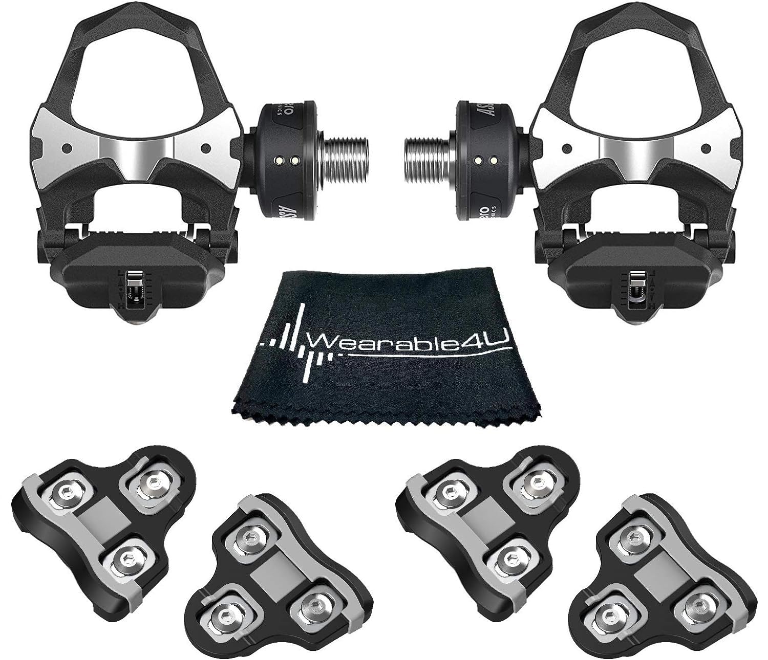Wearable4UFavero Assioma Duo Pedal Based Cycling Power Meter with Extra Cleats Cleaning Cloth Bundle