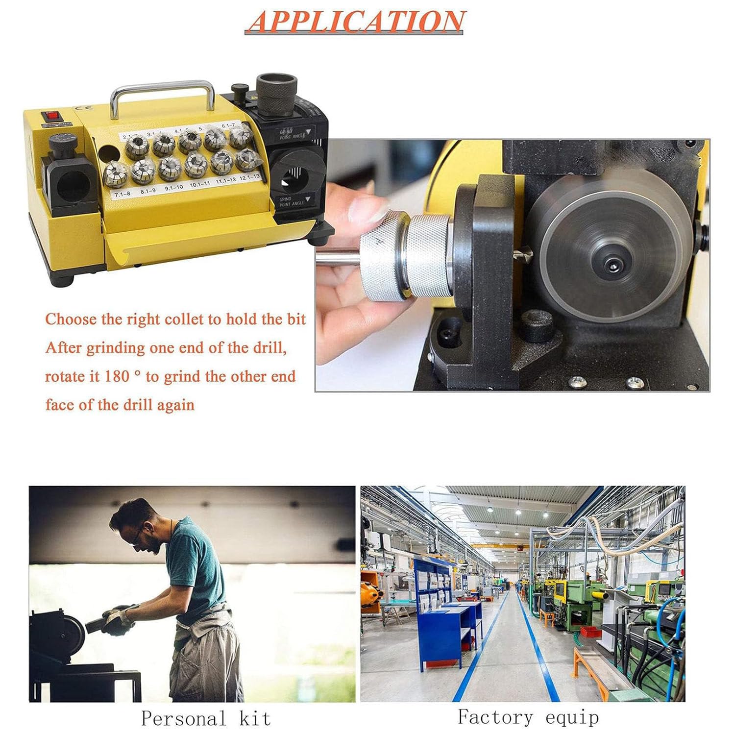 Afilador de brocas, ángulo ajustable de 3 a 13 mm, alta precisión, herramienta de afilado portátil para ángulo de punto de 95° a 135°, con 11 recogidas