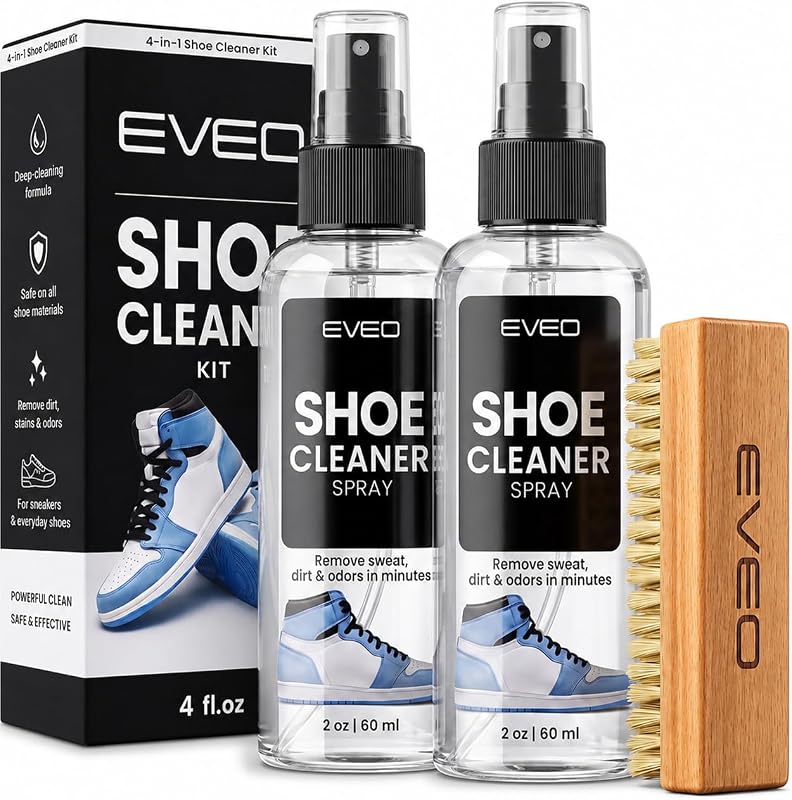 Shoe Cleaner Kit - 2 Pack Shoe Cleaning Kit, Deep Cleaning White Sneaker Cleaner, Leather & White Shoe Cleaner
