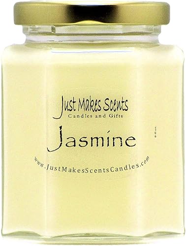 Vela de soja mezclada con aroma a jazmín Sensual fragancia floral de jazmín vertida a mano en los Estados Unidos por Just Makes Scents