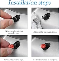 Vista 5 de AUCELI 4 tapones para válvulas de neumáticos de automóvil, diamantes de imitación de cristal, a prueba de polvo, cubierta de válvula de bicicleta