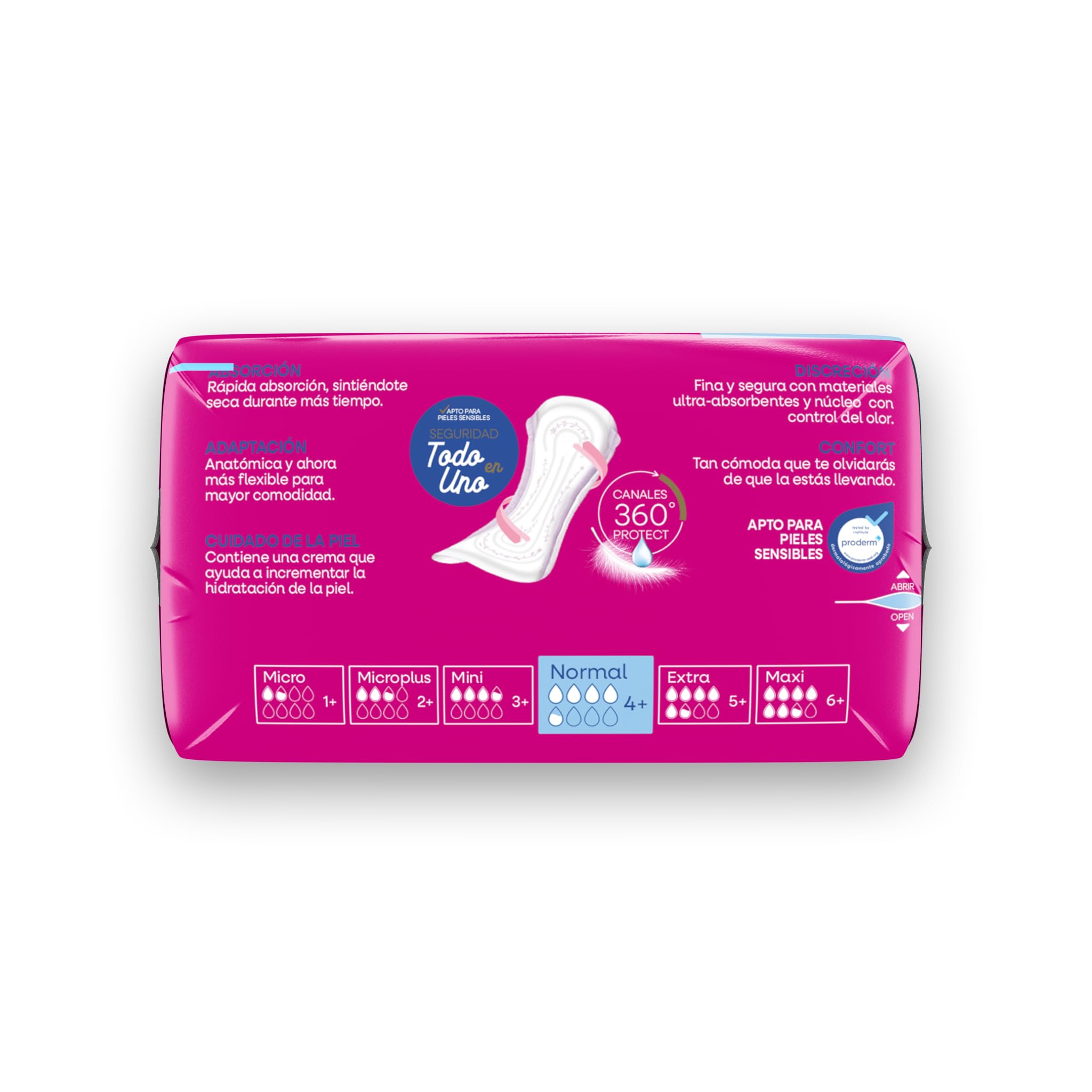 Indasec, Compresas Discreet Normal, Pack de 8 bolsas, 192 unidades