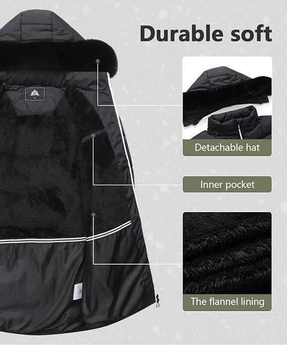 Women's Long Warm Winter Puffer Jacket Lightweight Fashions Down Coats
