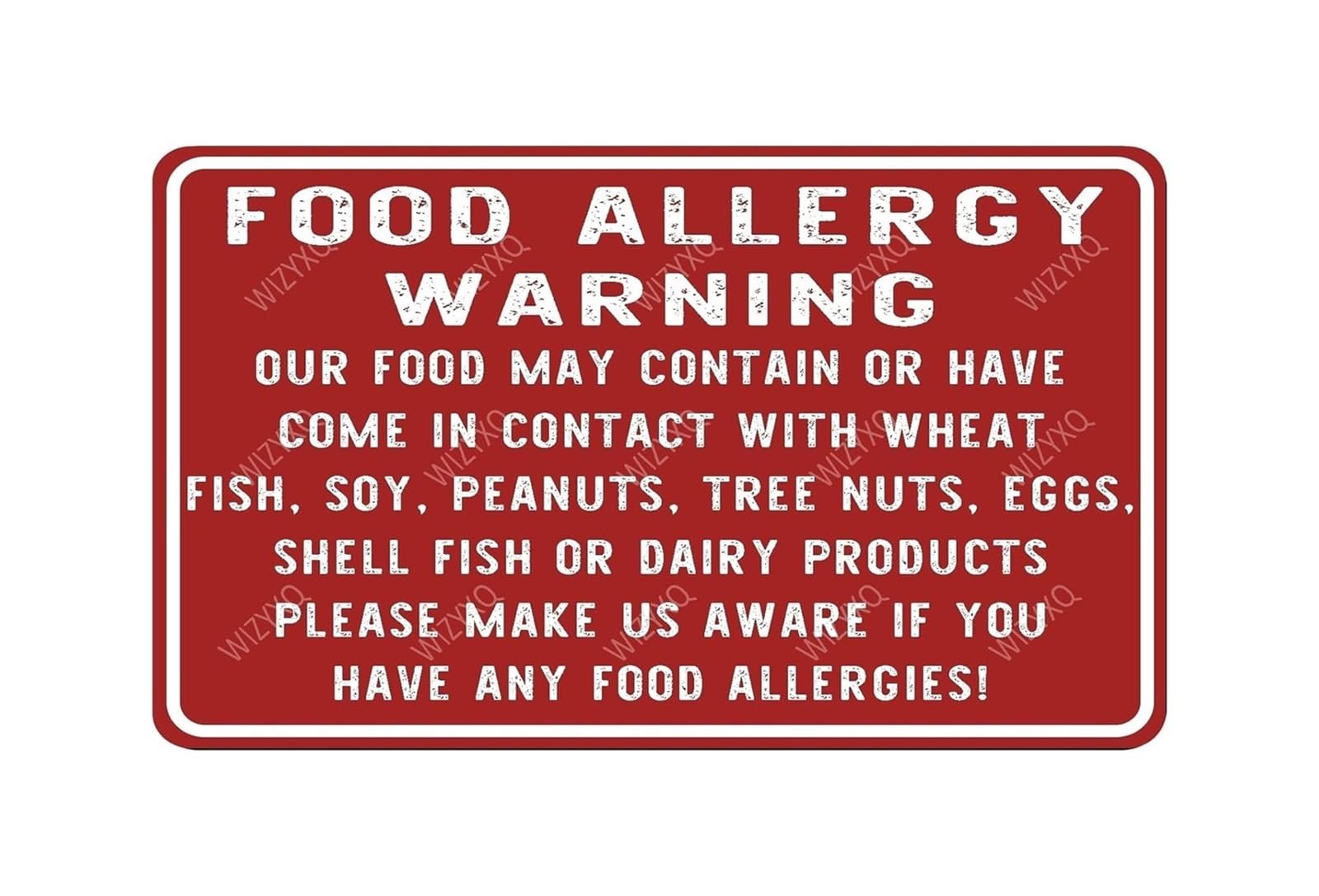 FNYUVNFAF Vintage Allergy Warning Metal Tin Sign Humorous Kitchen Sign for Restaurant Cafe Bakery Wall Decor Funny Quote for Home Office (8 X 12 inch)