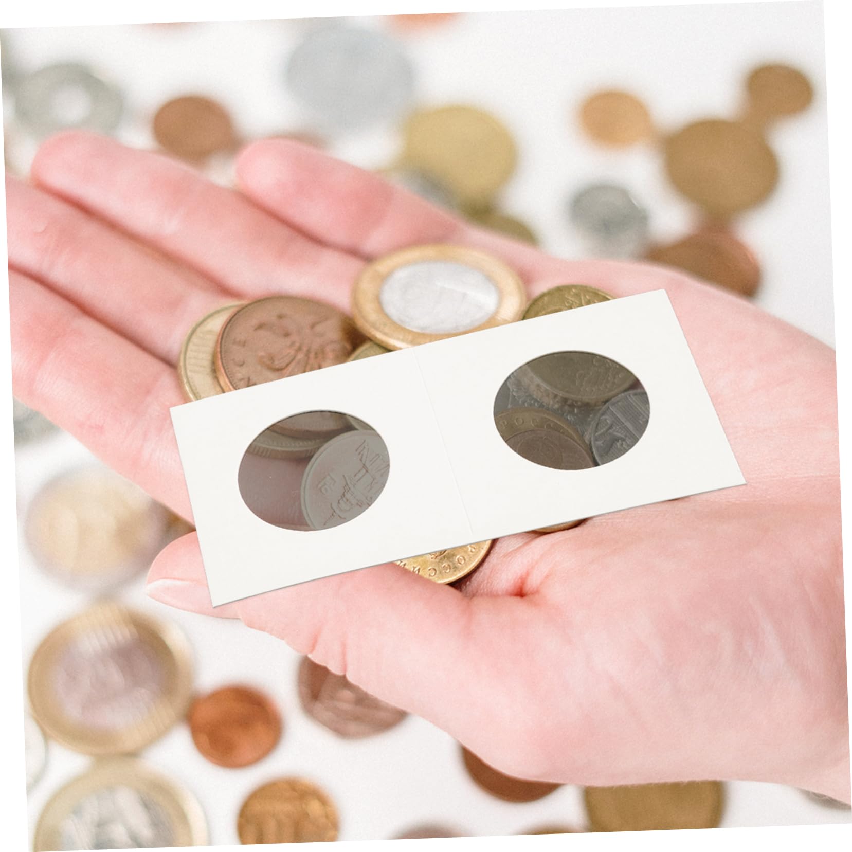 Housoutil Porte-pièces Tailles Variées en Papier Blanc de Collection 400pcs pour Protéger et Afficher Pièces de Monnaie pour Collectionneurs