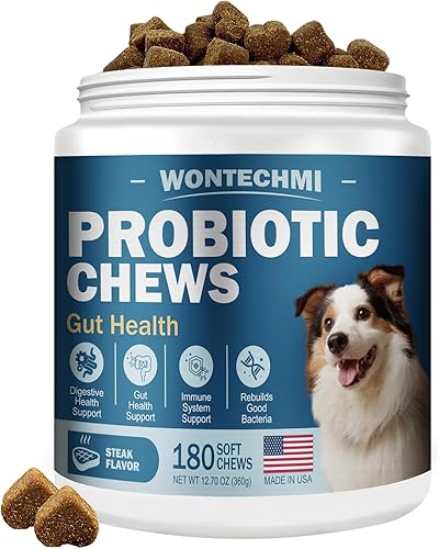 Probióticos para perros, mejoran la picazón en la piel en los oídos, la salud intestinal, el equilibrio de levaduras, las alergias, la inmunidad,