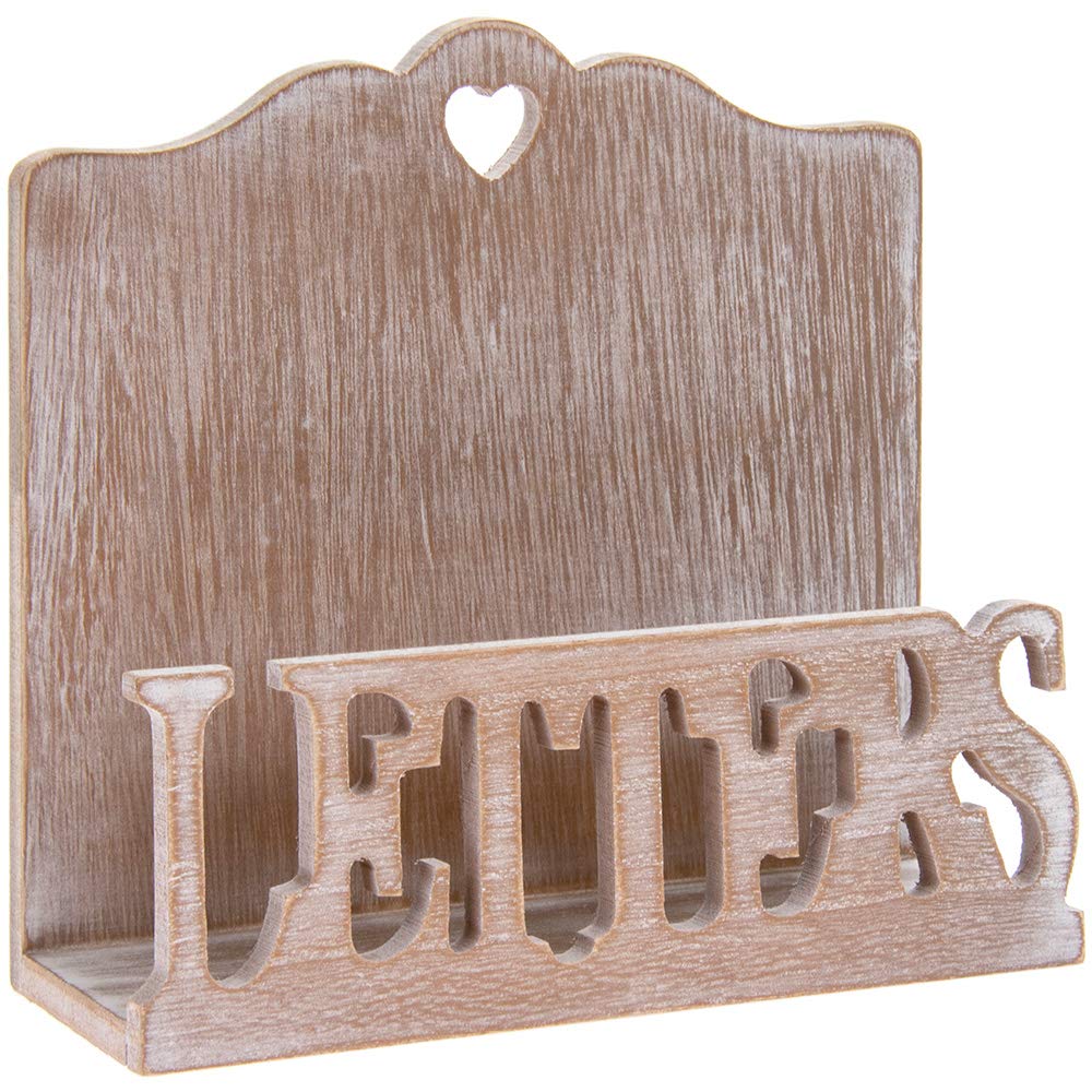 Portalettere rustico da cucina in legno naturale