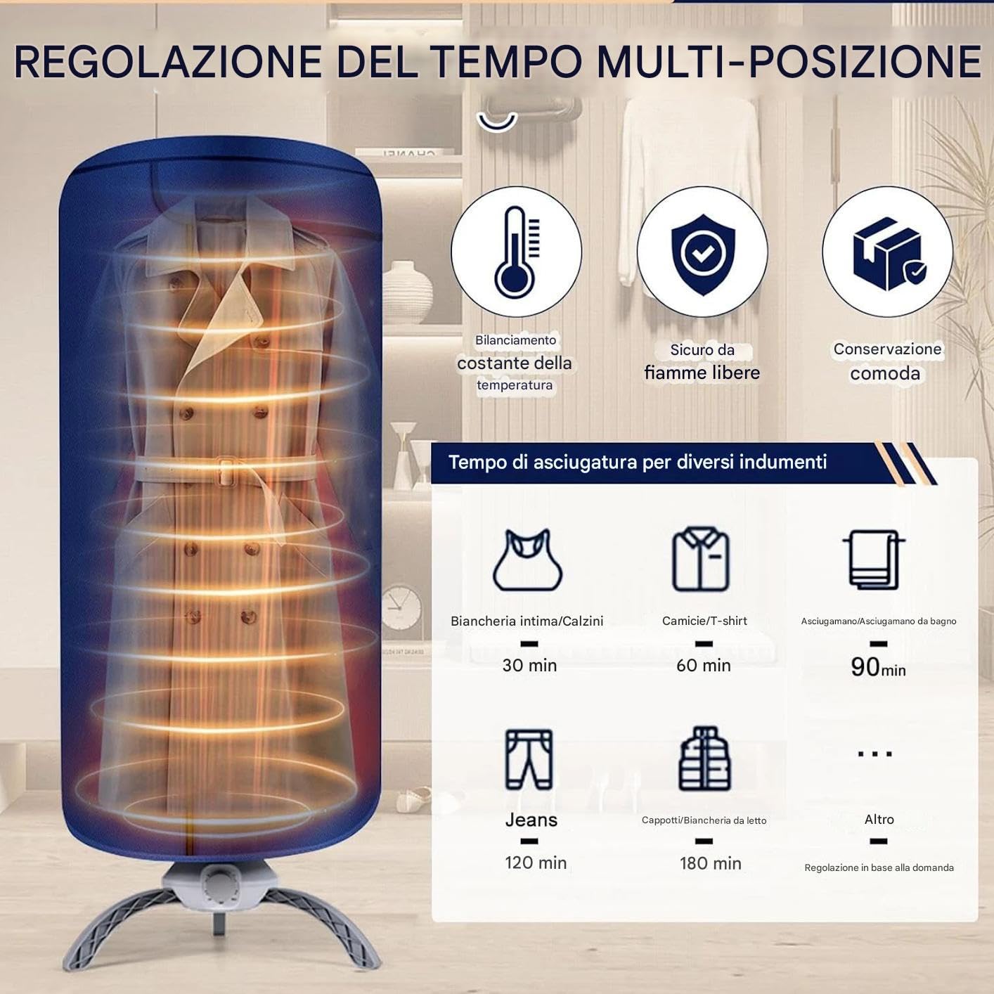 Asciugatrice da Viaggio Apparecchio Con Timer Regolabile E Riscaldatore
