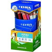 LYRA Ferby Wooden Chunky Coloured Pencils, 36 Pieces in Assorted Colours, Ideal for Children & Schools