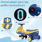 LALAHO Voiture électrique Enfant, Véhicule électrique Enfant 2 en 1 avec MP3 pour Enfants à Partir de 3 Ans (Bleu-Jaune 1) - 8