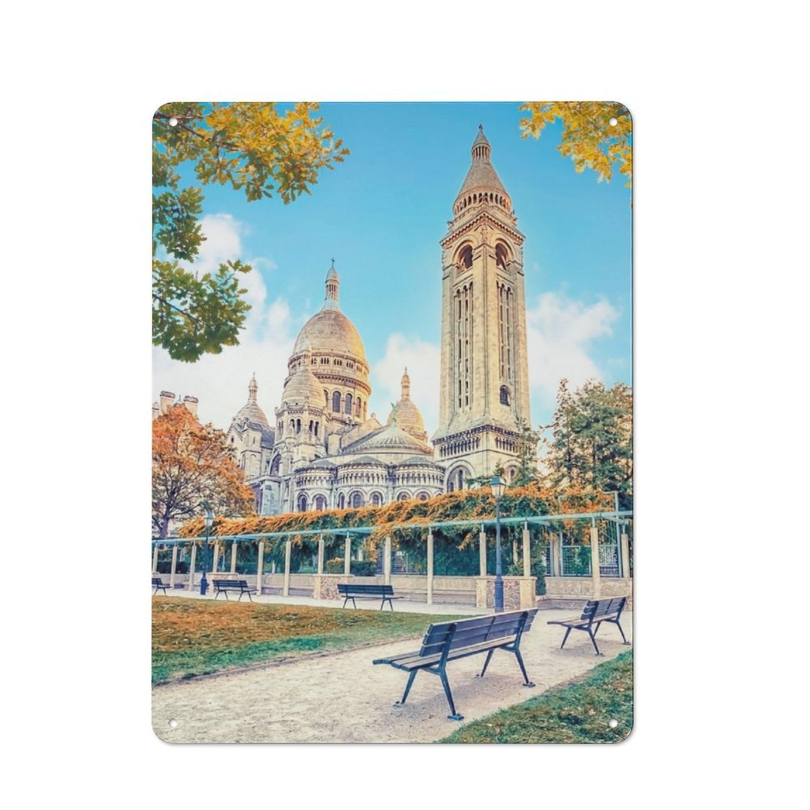 Junmoney Park In Montmartre Rustic Metal Plaque 40X30cm For Hobby Room Or Studio, For Vintage Wall Decor Fans, For Garage And Workshop Walls