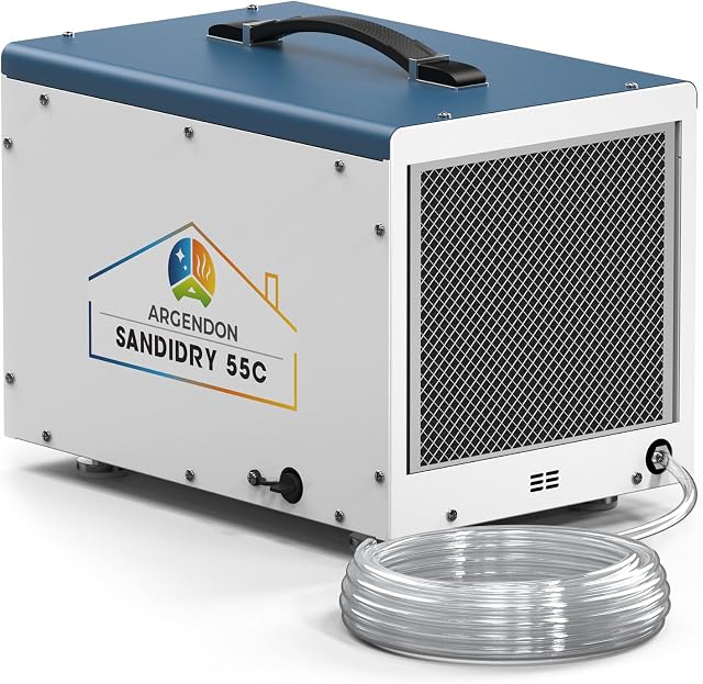 ARGENDON Crawlspace Dehumidifiers with Pump and Drain Hose for Basement, 120 PPD Commercial Dehumidifier for Large Spaces, Garage, Job Sites, Auto Defrost, 5 Years Limited Warranty