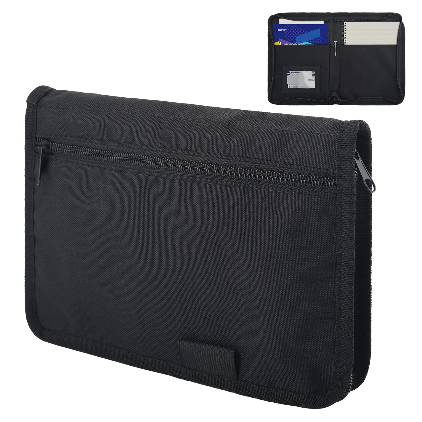Ggttnrt Black Car Glove Box Organiser, Oxford Fabric Car Document Holder With Zipper, Multiple Pockets Vehicle Document Storage Holder Wallet For Car Registration, Insurance, Driving Licence, Cards And Manuals