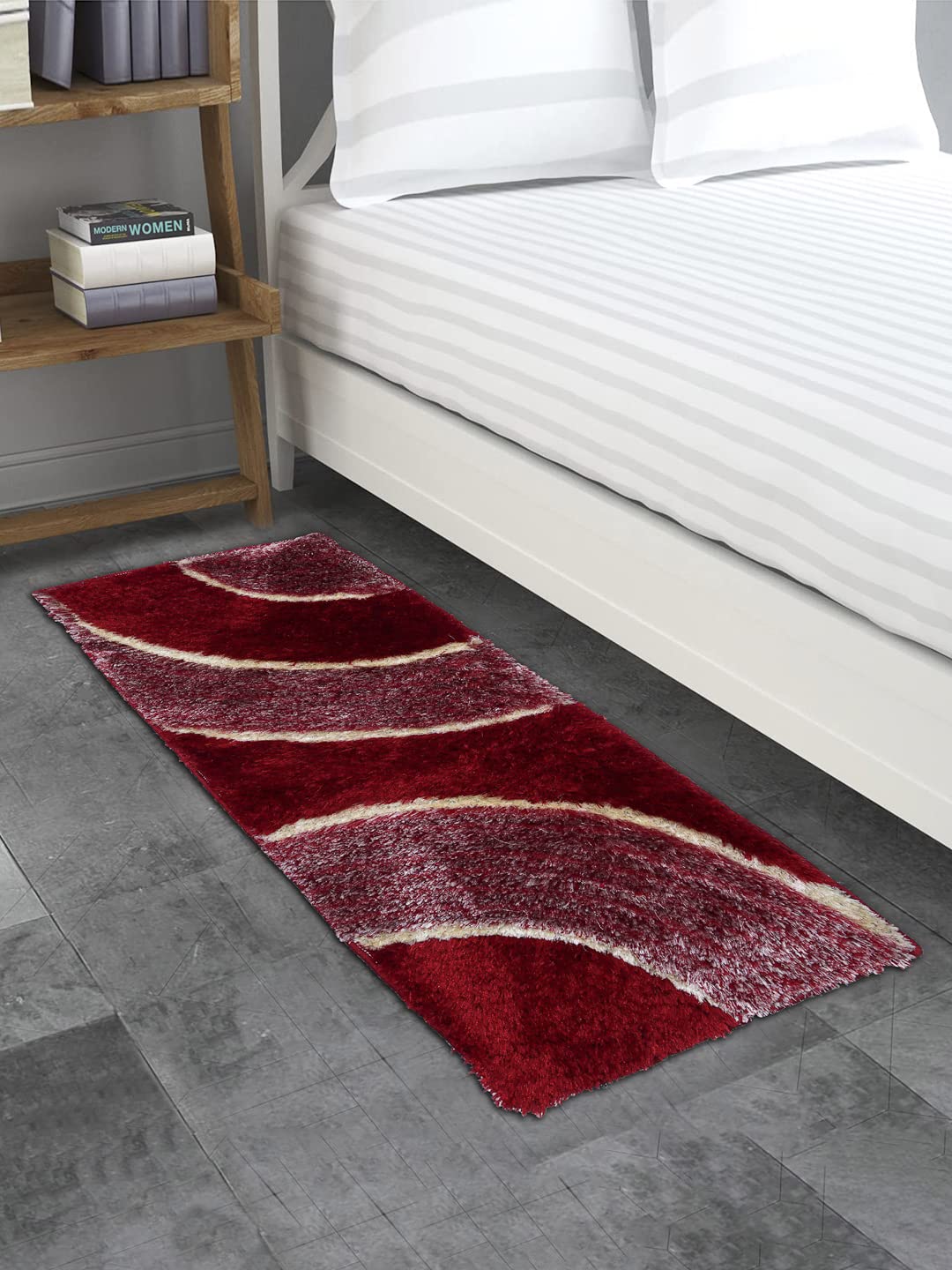 Red Solid Polyester One Size Bed Runner | ARBR-1009-Red-picture-28