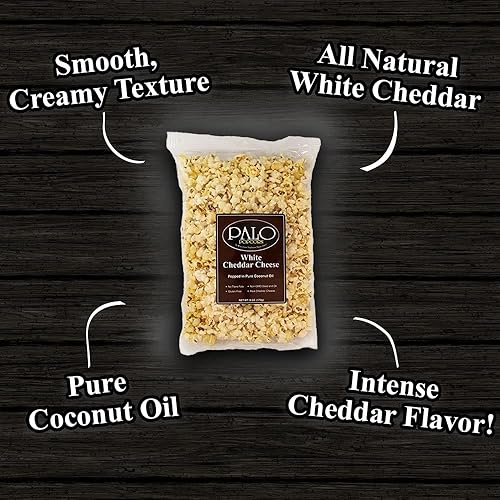 Palo Popcorn Snacks gourmet de palomitas de maíz con queso cheddar sin gluten cheddar blanco bolsas de 6 onzas paquete de 6