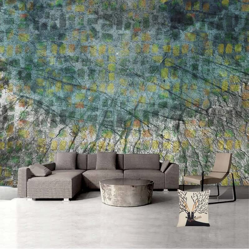 Papier peint intissé vert pierre 3D pour salon et fond TV 400x280cm