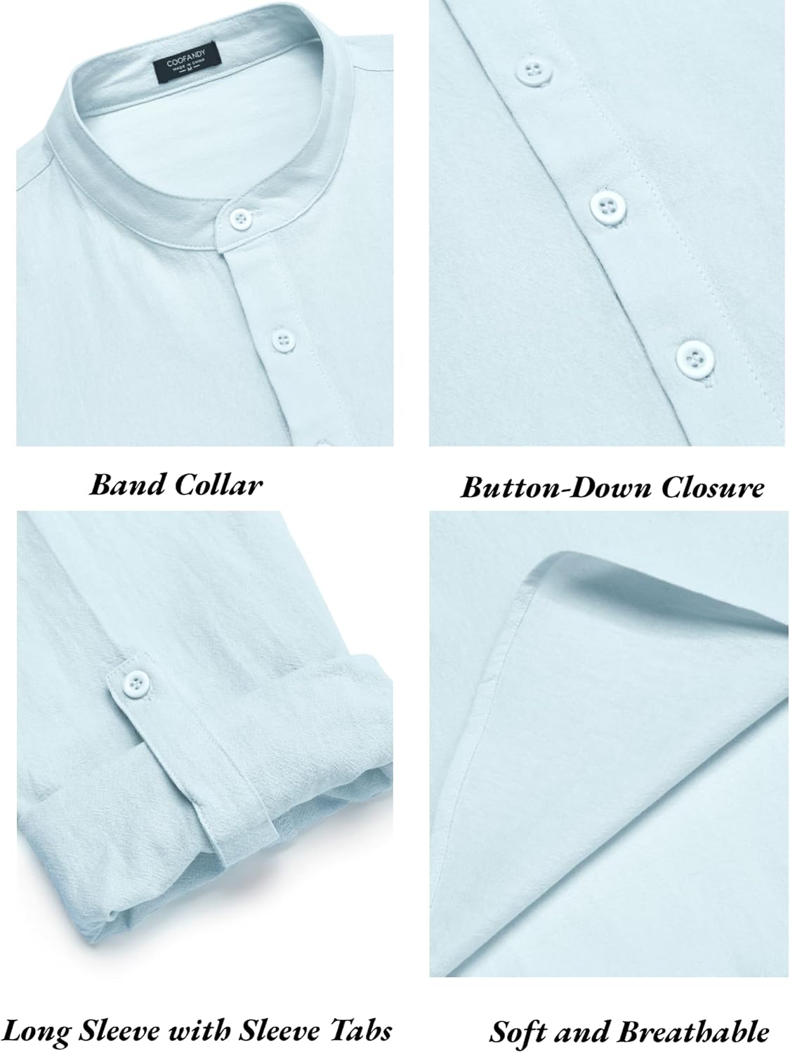 COOFANDY Men's 2 Pieces Cotton Linen Set Long Sleeve Henley Shirts Casual Beach Pants With Pockets Summer Yoga Outfits - Image 4