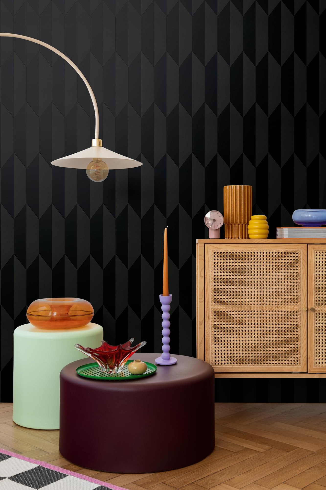 Livingwalls papier peint intissé à motif géométrique noir métallisé – papier peint graphique moderne 10,05 m x 0,53 m de COSMOPOLITAN – 790868