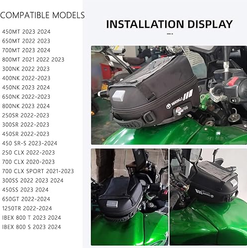 Miniatura 7 de Heigoal Motocicleta tanque bolsa impermeable equipaje bolsas antirrobo para CFMOTO CF MOTO 800MT NK800 250NK 650MT 250SR 450SR CLX250 700CLX