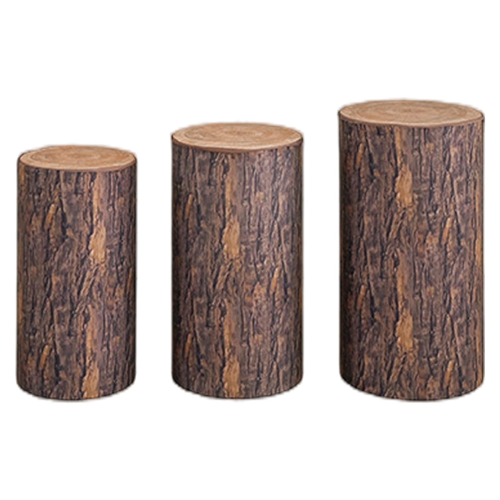 Couvre-cylindre nature souche d'arbre élastique pour décor de fête