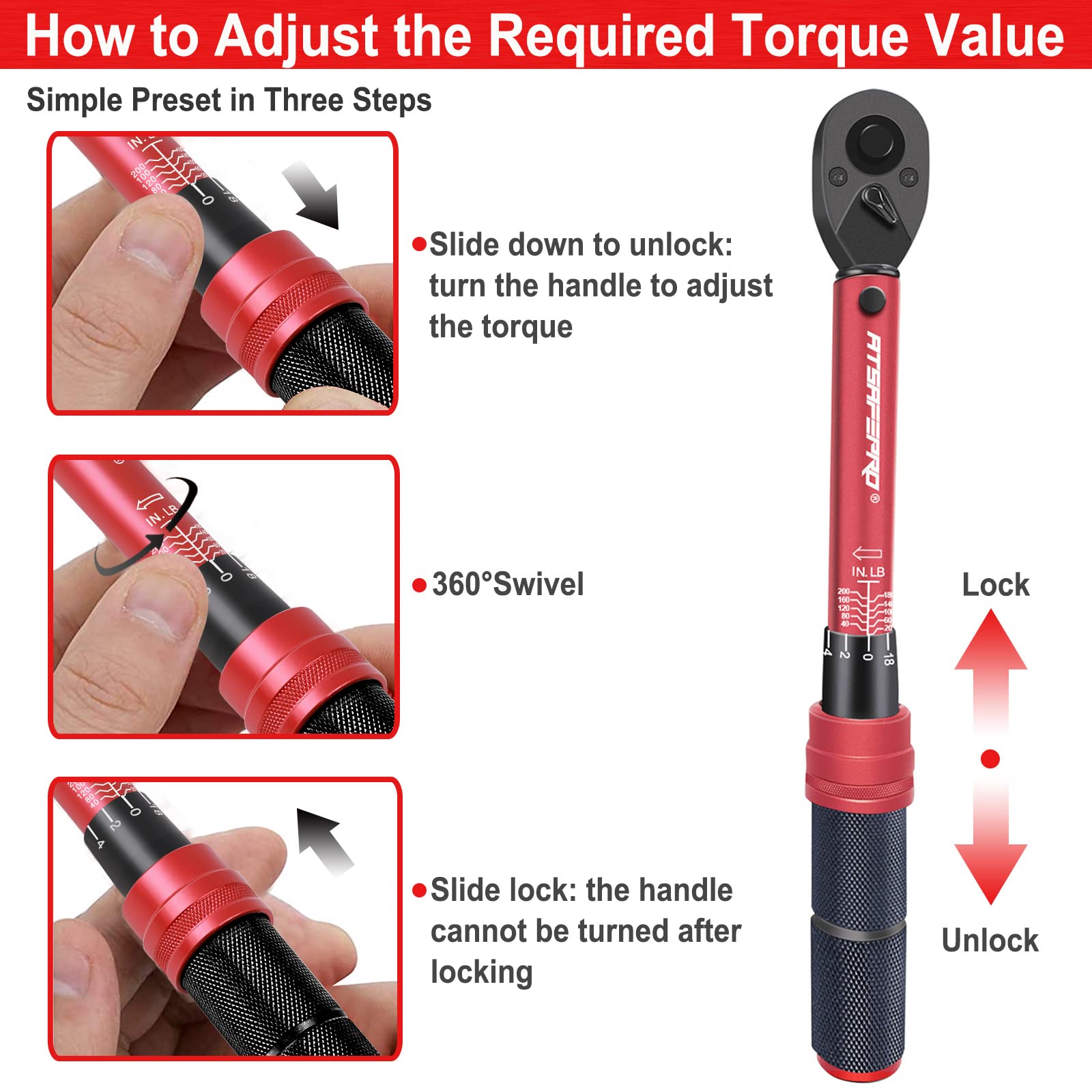 【ウータロ】速達 Amazon | ATsafepro 1/4インチ駆動クリックトルクレンチ、トルクレンチ