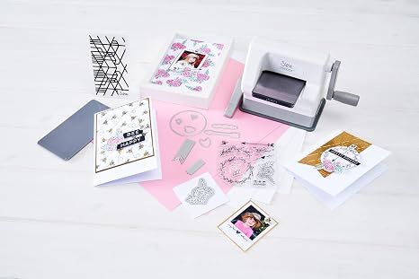 Sizzix Sidekick Starter Kit, Mini Manual Die Cutting Machine, White & Grey
