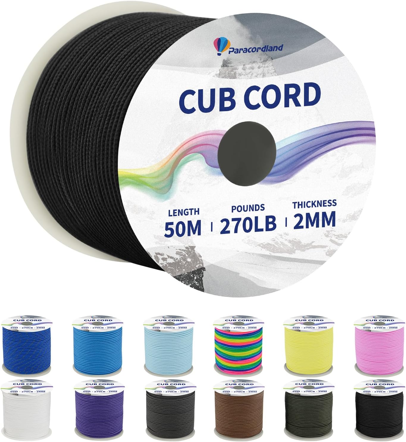 270LB Black Paracord Rope – 50ft Micro 2mm Utility Cord for DIY & Camping 270LB Black Paracord Rope – 50ft Micro 2mm Utility Cord for DIY & Camping