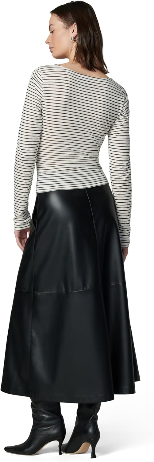 JOE'S JEANS Women's The Ava Stripe Twist V Neck Top - Image 6