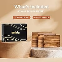 Vista 8 de SMIRLY Tabla de cortar de madera, juego de tablas de cortar de bambú, tabla de cortar y tablas de cortar de madera para cocina, tabla de cortar