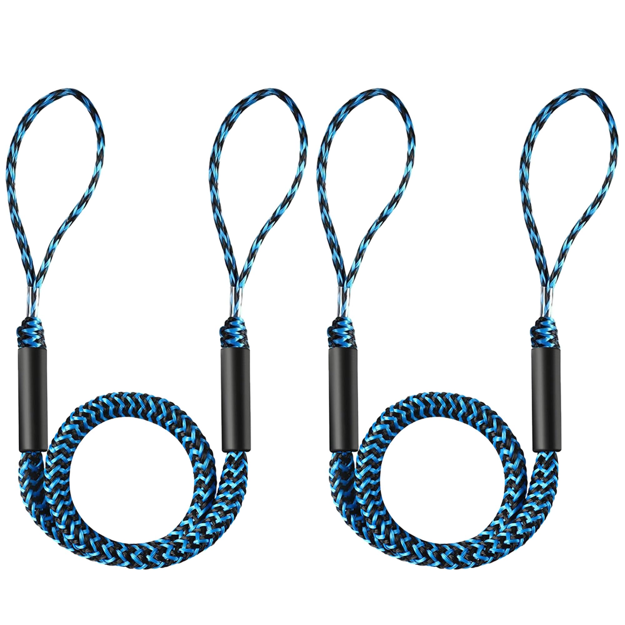 NIUTRIP Bungee Dock Line,Boat Rope Stretchable Docking String with Foam Float for Pontoon Boat,seadoo,WaveRunner,Kayak,Boating Gifts for Men,2pack,4-