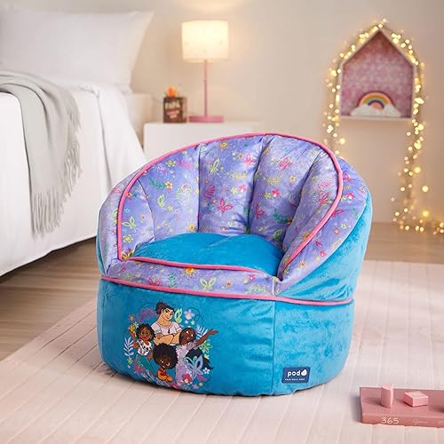 Miniatura 10 de Idea Nuova Cocomelon - Puf redondo azul para niños, a partir de 3 años, grande Cocomelón,Spidey y sus increíbles amigos,Unicornio,Tiburón