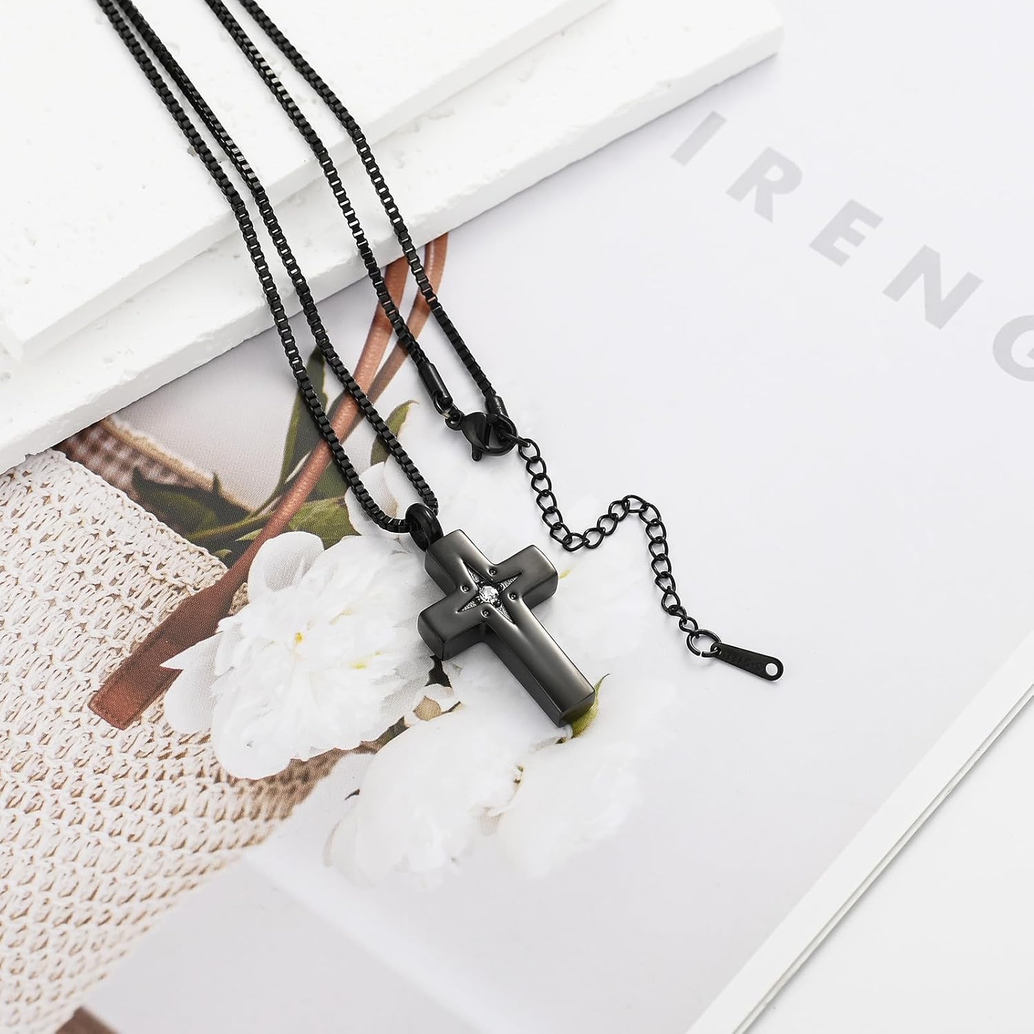 XSMZB Cross Urn Necklace for Ashes of Loved One Funeral Cremation Jewelry Ashes Keepsake Pendant Women Men Memorial Gift - Image 5