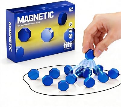 Magnet Chess Game, Magnetic Game with String and Stones, Strategy Board Games, 2 Players for Family and Kids, Holiday Essential for Family & Party & Travel & Camping, Best Gift for Boy and Girl Blue